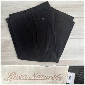 Linea Naturale  Cotton and Cashmere Corduroy Pants Dark Brown Size 38 JP